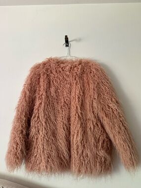 H&M Pink Faux Fur Jacket